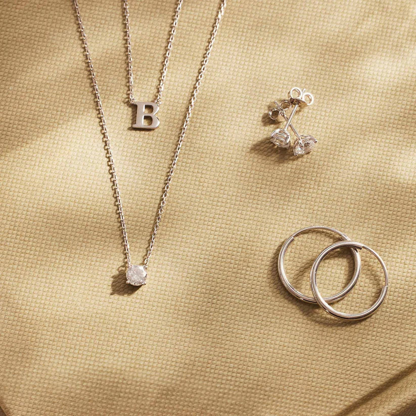 Cléa Moissanite Stone Necklace | White Gold 14k