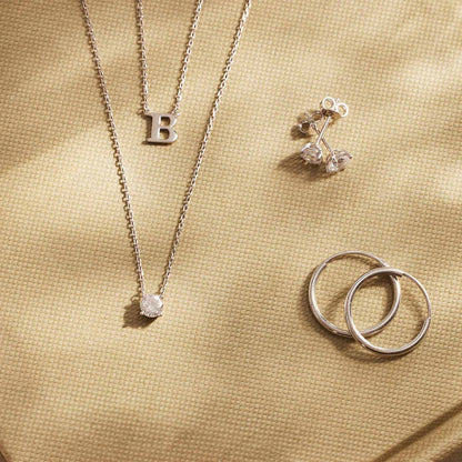 Cléa Moissanite Stone Necklace | White Gold 14k