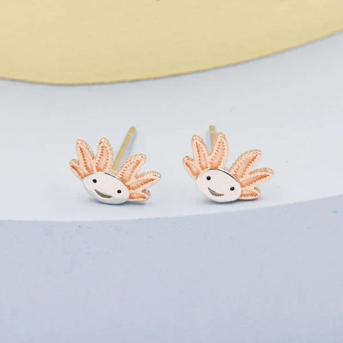 Axolotl Stud Earrings in Sterling Silver
