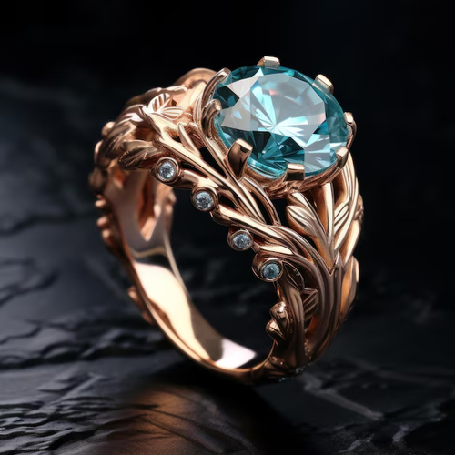 Rose Blue Zirconia Ring