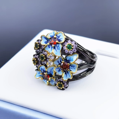 Enamel Blossom Ring