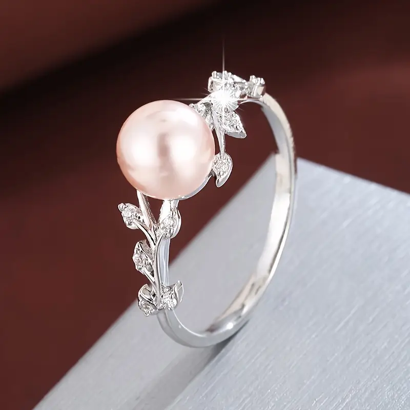 Rose Pearl Silver Ring
