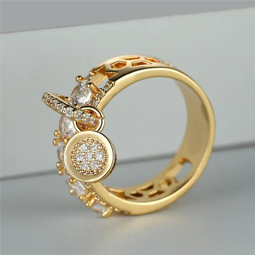 Golden Charms Hollow Ring