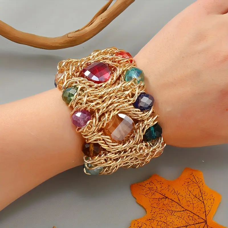 Golden Threads Colorful Gold Bracelet