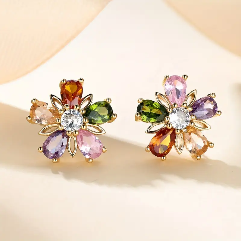 Daisy Colorful Crystal Earrings