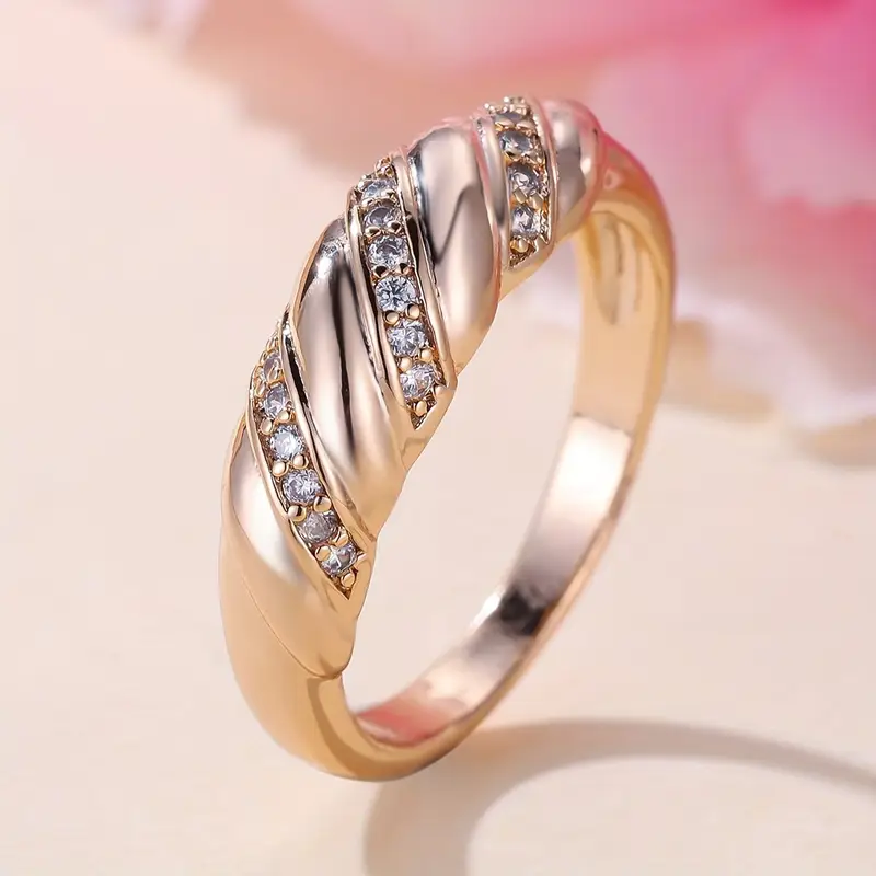 Braided Rose Zirconia Ring
