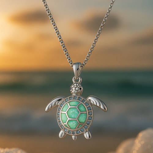 Turquoise Opal Turtle Necklace