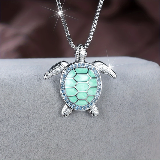 Turquoise Opal Turtle Bright Necklace