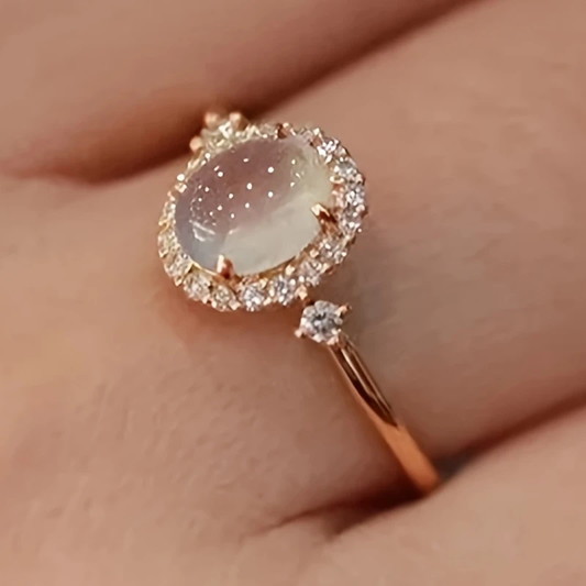 Rounded Cosmic Crystal Rose Ring