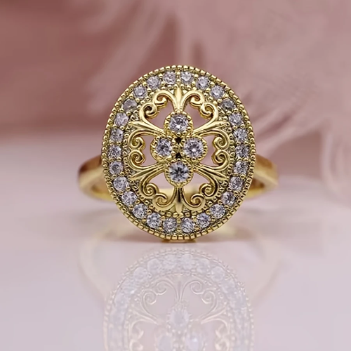 Mandala Crystalline Gold Ring