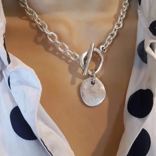 Silvered Plate Chain Necklace