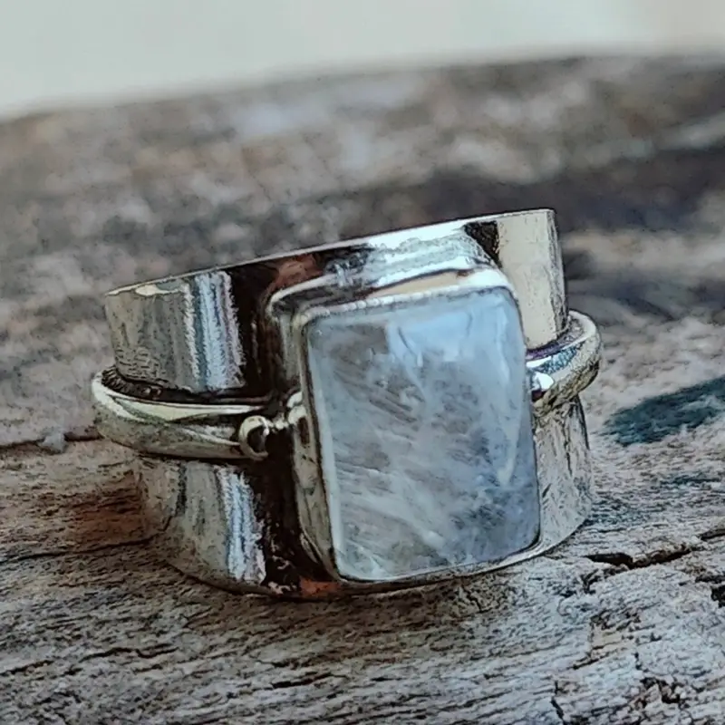 Glass & Silver Ring