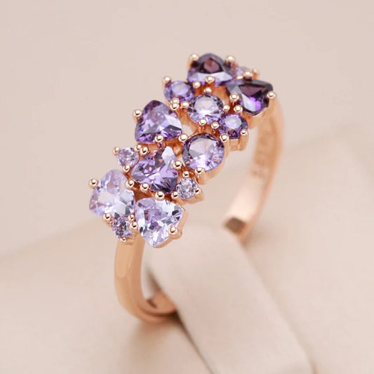Elegant Purple Crystal Ring