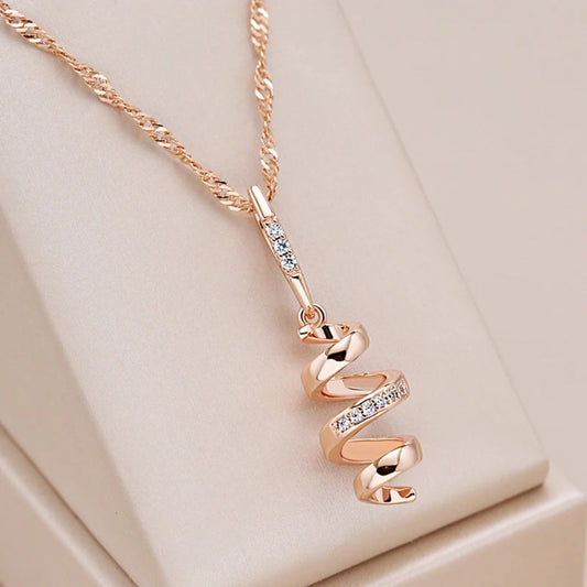 Elegant Spiral Gold Necklace