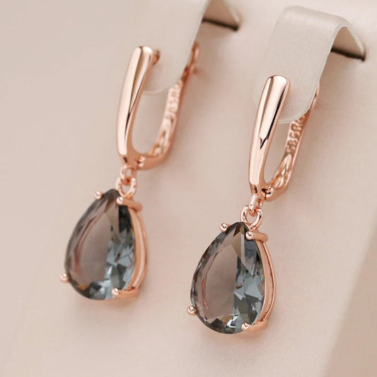 Elegant Dark Greenish Earrings