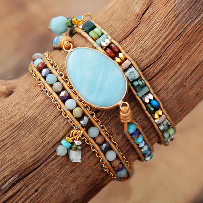 Natural Amazonite Beaded Bracelet