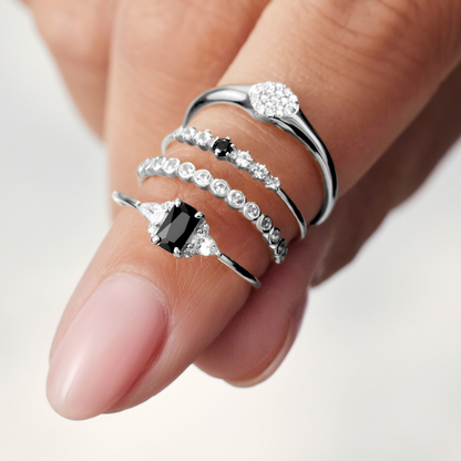 Diamond Bubble Ring | White Gold 14k